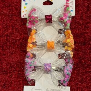 Claire's Glittery Fruit Bow Hair Clips Set